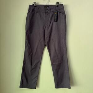 Lee Pants Women 10 S Gray Straight Leg Relaxed Fit Mid Rise Wrinkle Free New